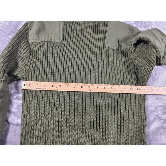 Mitts Nitts Military Wool Comando Service Sweater Mens 42 Ribbed Elbow Patch - Picture 4 of 5